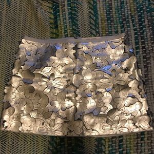 Marc Jacobs Silver Metallic Flower Skirt Size 4